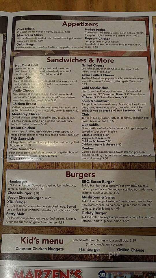 Dave's Restaurant - Charles City, IA menu_pic