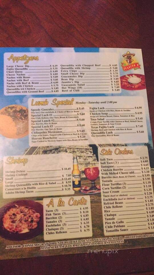 Juanito's Mexican Restaurant - Bremen, GA menu_pic