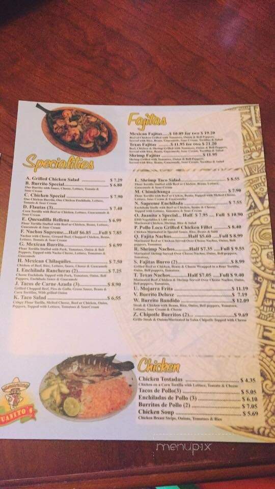 Juanito's Mexican Restaurant - Bremen, GA menu_pic