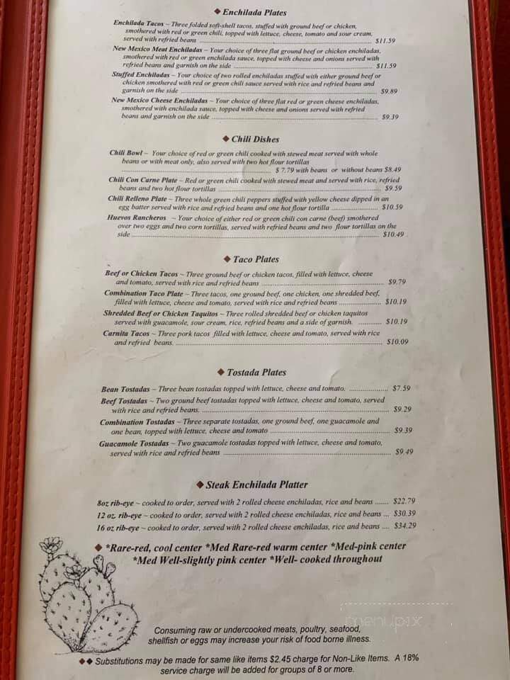 Jalisco Cafe - Silver City, NM menu_pic