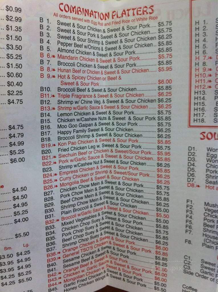 Golden Lin Chinese Restaurant - Sulphur, OK menu_pic