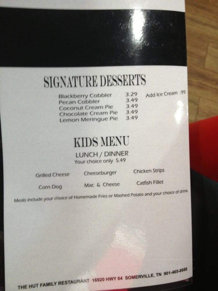 Hut - Somerville, TN menu_pic