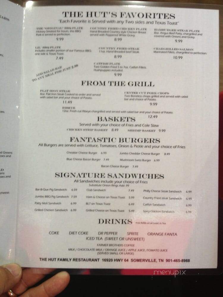 Hut - Somerville, TN menu_pic