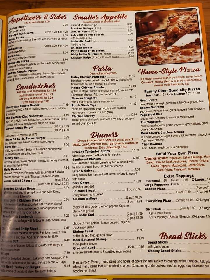 Family Diner & Pizzeria - Beaverton, MI menu_pic