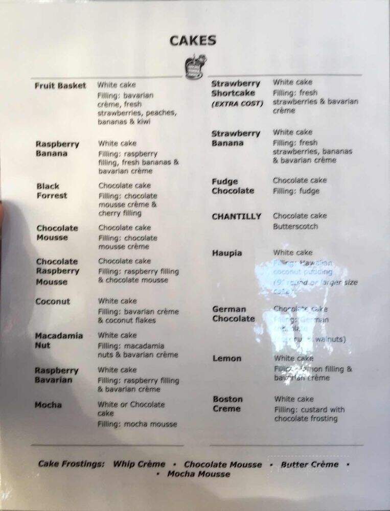 Jessie's Bake Shop - San Diego, CA menu_pic