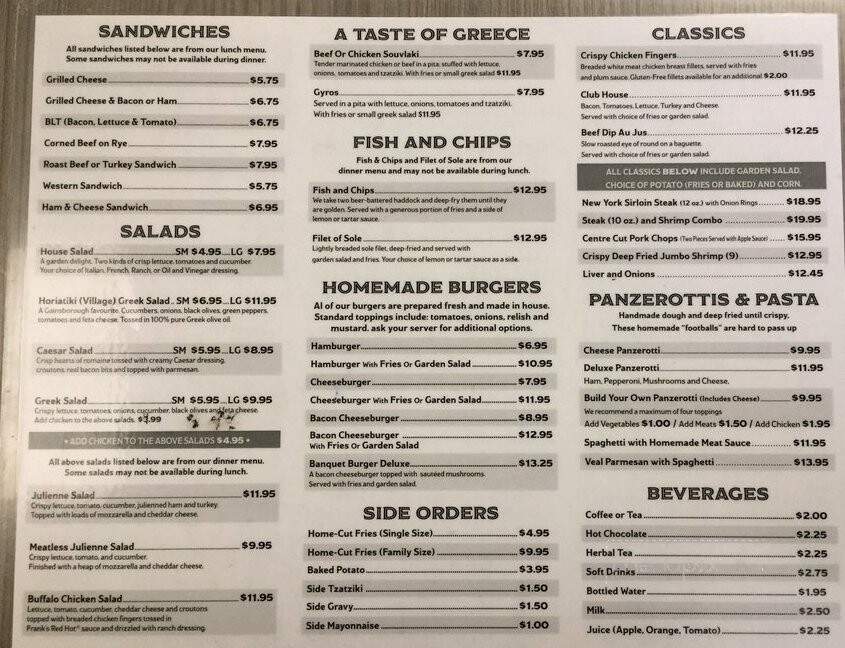 Gainsborough Restaurant - Hyde Park, ON menu_pic