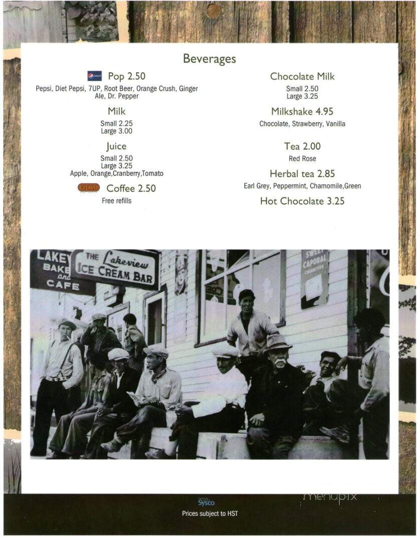 Lakeview Restaurant - Red Lake, ON menu_pic