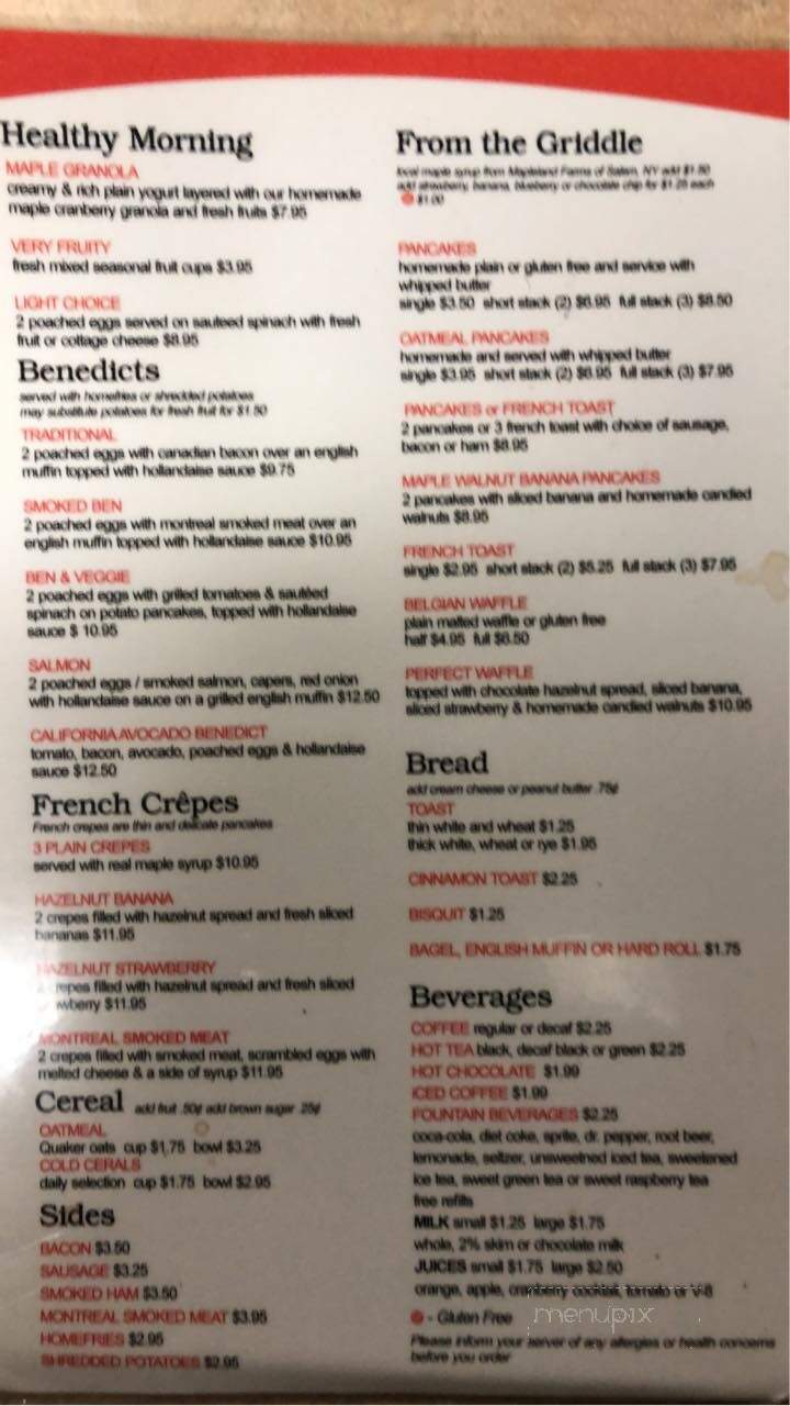 Shirley's Restaurant - Saratoga Springs, NY menu_pic