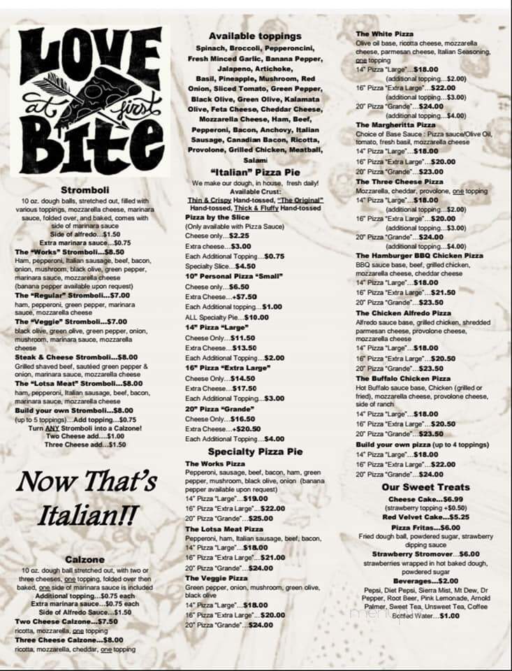 Ferrando's Italian Pizzeria - Aiken, SC menu_pic