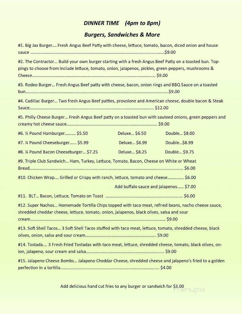 Chicago Street Cafe - Hot Springs, SD menu_pic