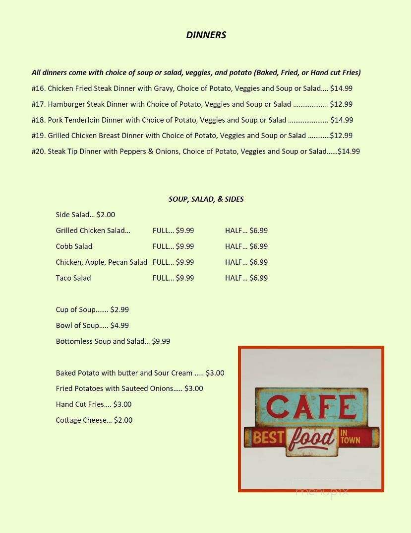Chicago Street Cafe - Hot Springs, SD menu_pic