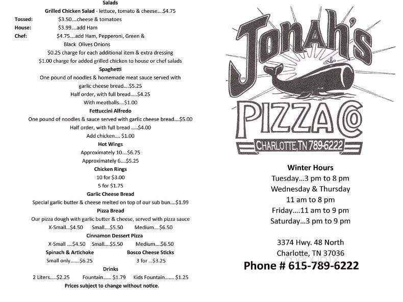 Jonah's Pizza - Charlotte, TN