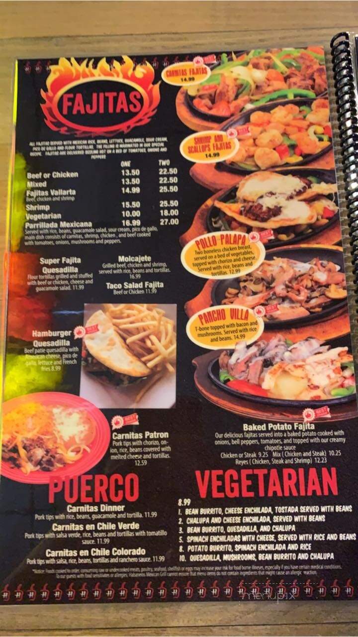 Habaneros Mexican Grill - Lewisburg, WV menu_pic