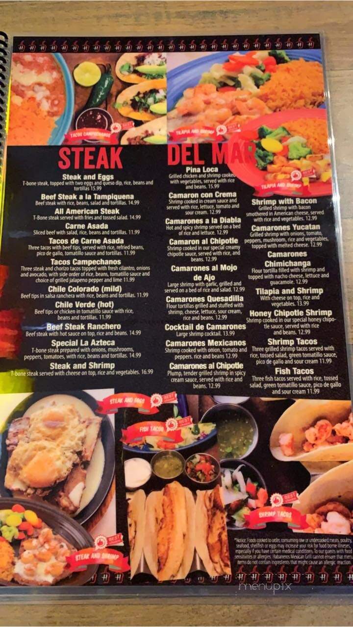 Habaneros Mexican Grill - Lewisburg, WV menu_pic