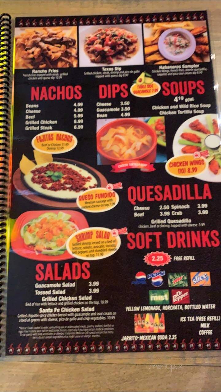 Habaneros Mexican Grill - Lewisburg, WV menu_pic