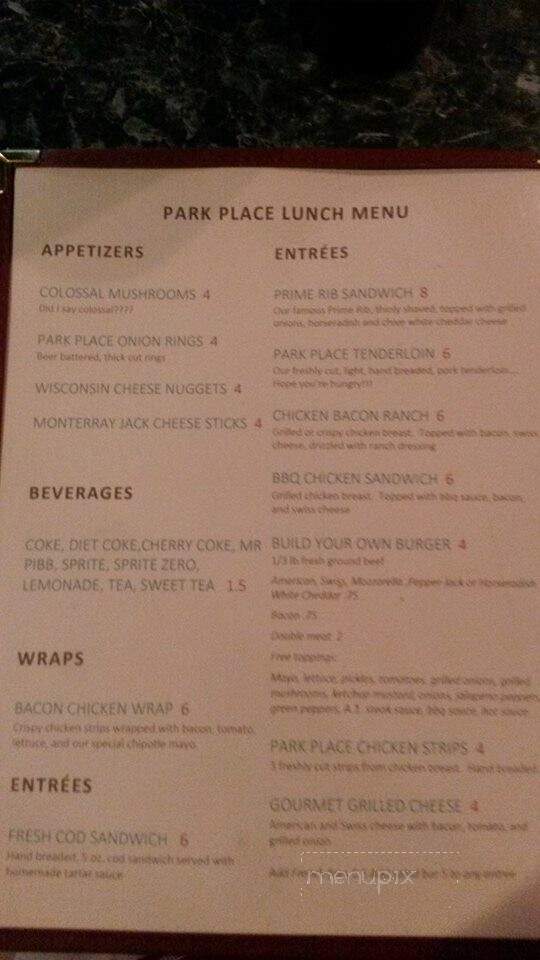 Park Place - Wenona, IL menu_pic