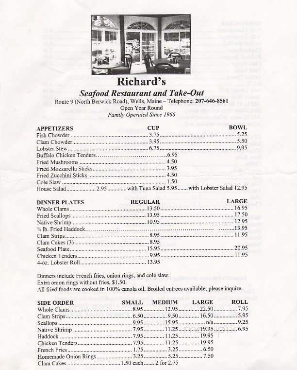 Richard's Seafood Restaurant - Wells, ME