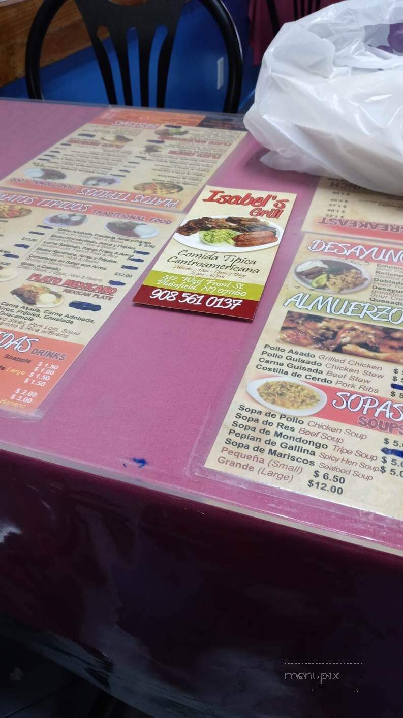 Isabel's Grill - Plainfield, NJ menu_pic