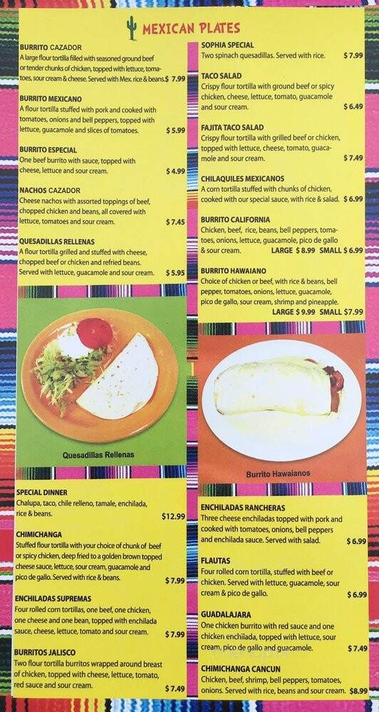 Cazadorez Mexican Restaurant - Wewoka, OK menu_pic