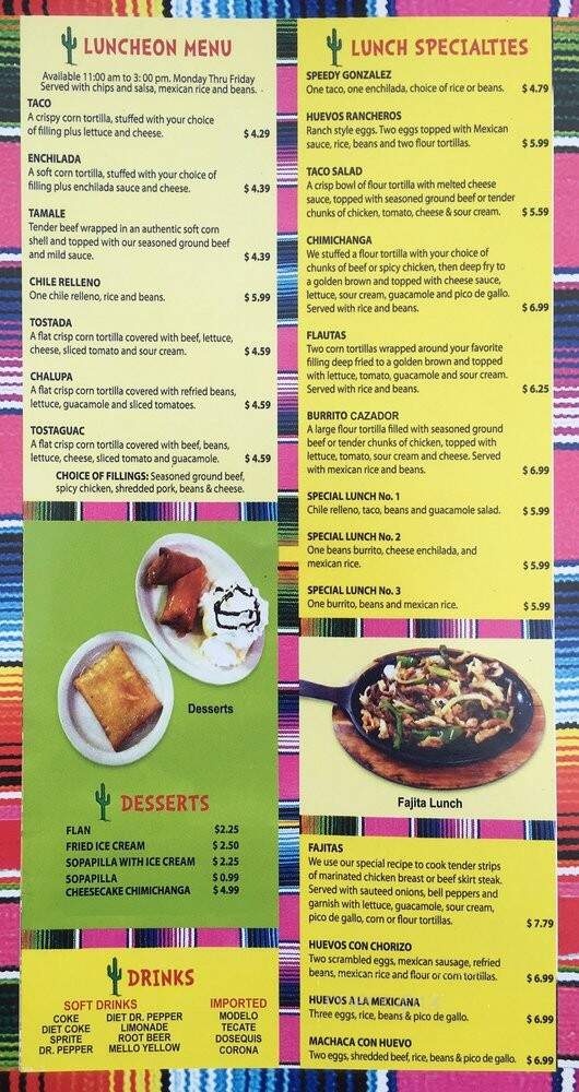 Cazadorez Mexican Restaurant - Wewoka, OK menu_pic