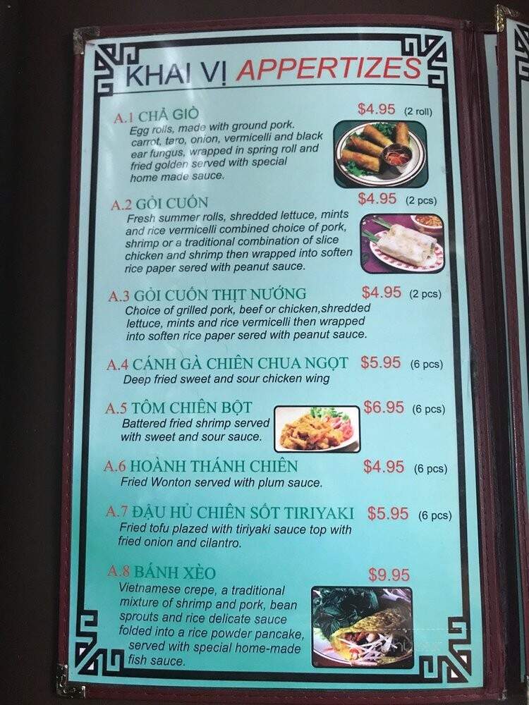 Pho Van - Windsor, CT menu_pic