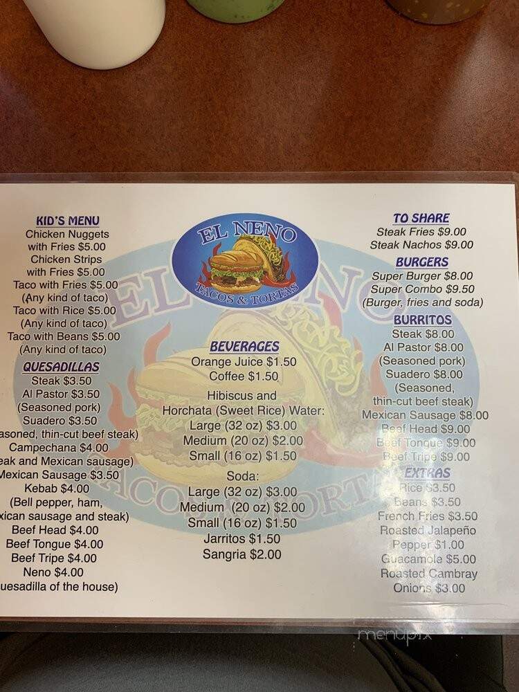 Super Tacos Y Tortas El Neno - Beloit, WI menu_pic