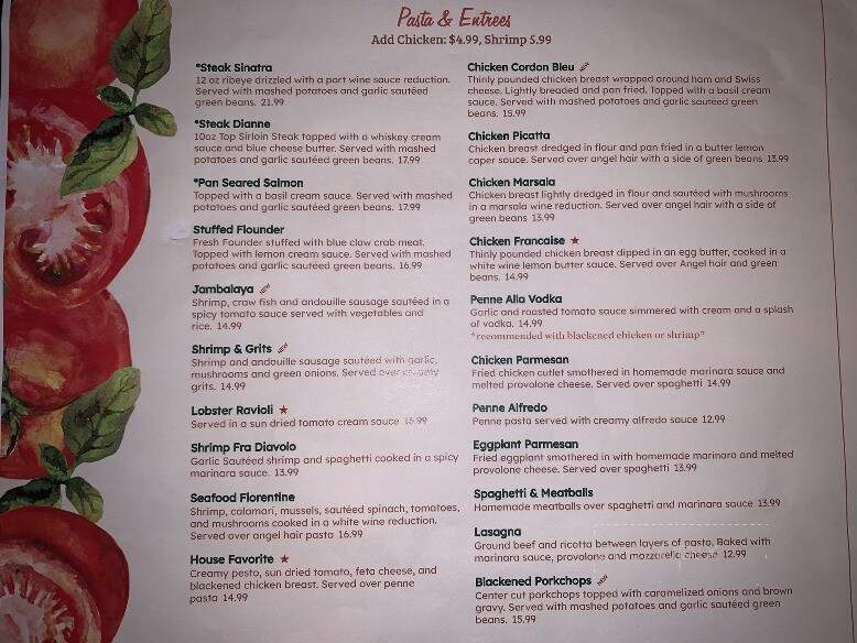 Nina's Restaurant & Bar - Clayton, NC menu_pic