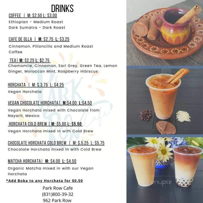 Park Row Cafe - Salinas, CA menu_pic