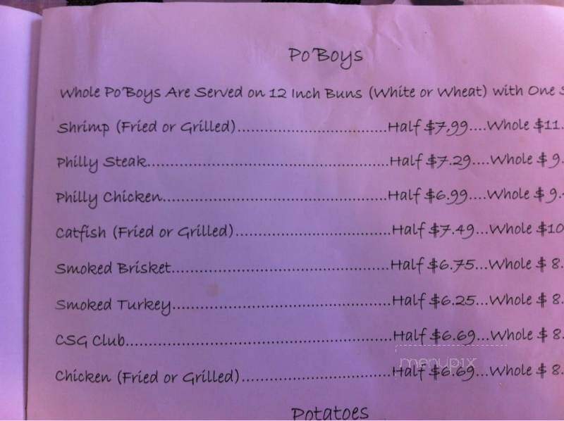 Central Service Grill - Eupora, MS menu_pic