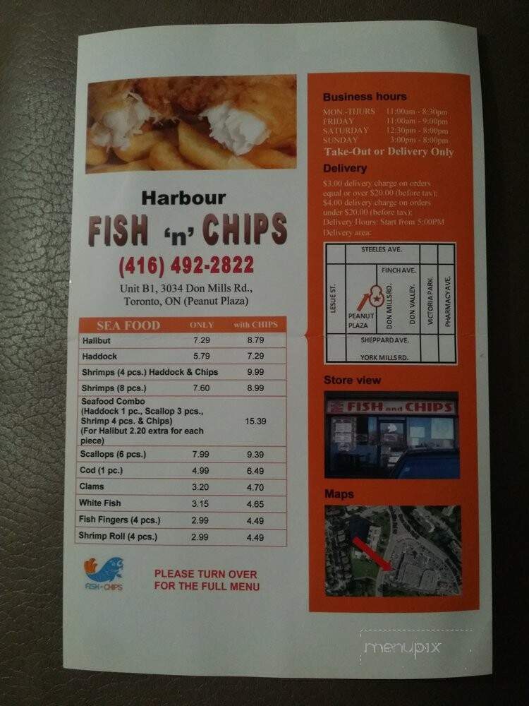 Harbour Fish And Chips - North York, ON menu_pic