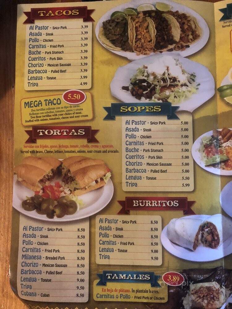 Bella Vista 2 - Conyers, GA menu_pic