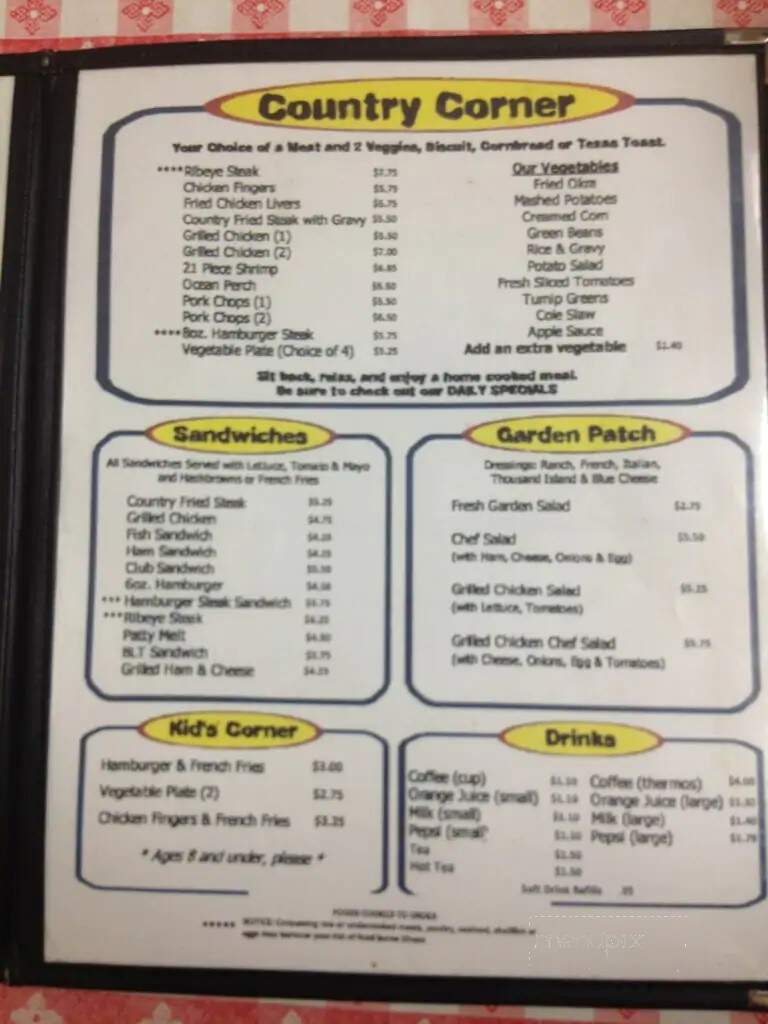 Joan's Family Restaurant - Dallas, GA menu_pic