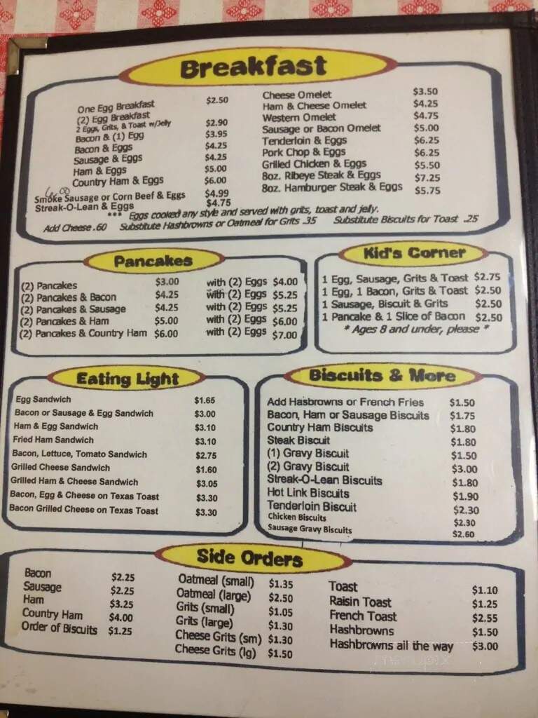 Joan's Family Restaurant - Dallas, GA menu_pic