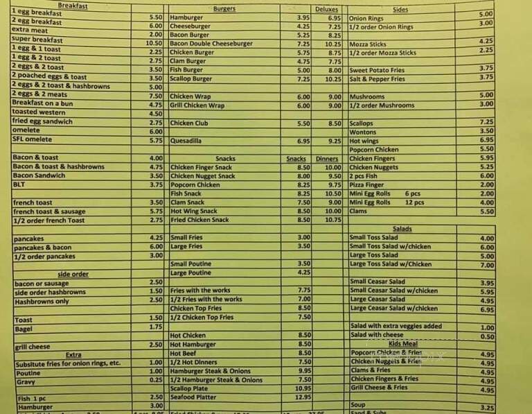 Shirley's - Tignish, PE menu_pic