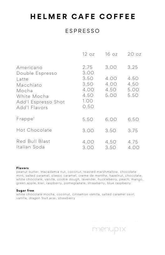 Helmer Store & Cafe - Deary, ID menu_pic