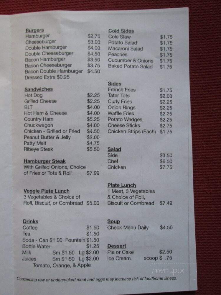 S & J Cafe - Hopkinsville, KY menu_pic