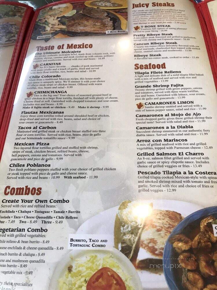 El Charro Mexican Grill - Somerset, KY menu_pic