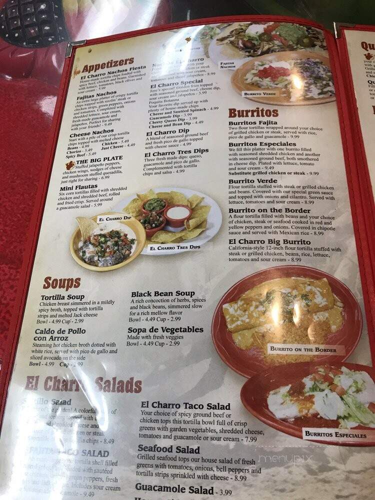 El Charro Mexican Grill - Somerset, KY menu_pic