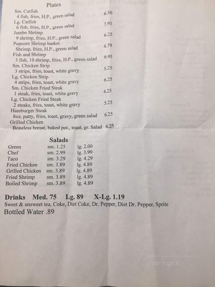 Monika's Poboy Shoppe - Olla, LA menu_pic