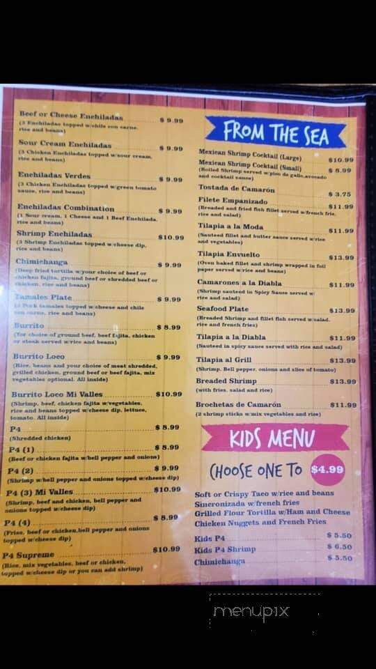 Mi Valles Restaurant - Vardaman, MS menu_pic