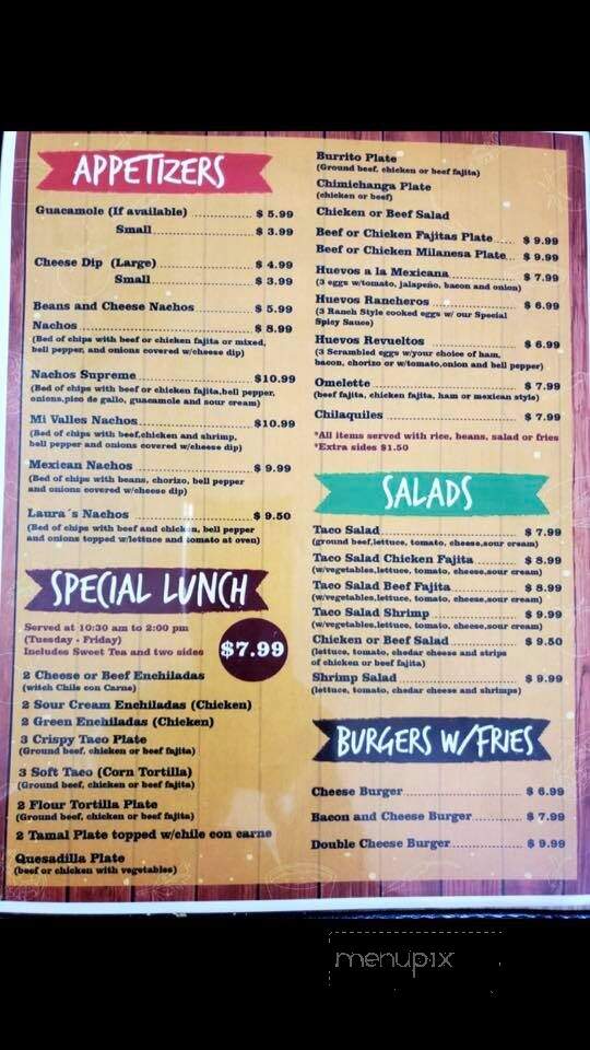 Mi Valles Restaurant - Vardaman, MS menu_pic