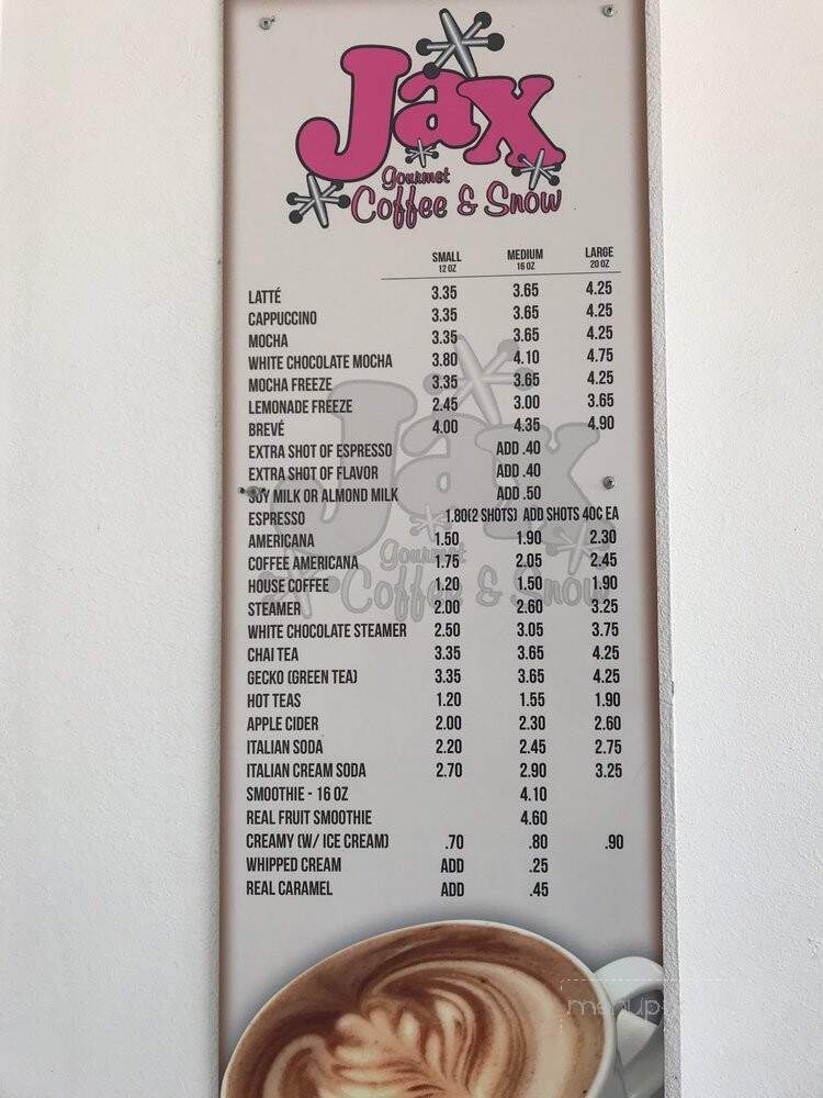 Jax Gourmet Coffee & Snow - Scottsbluff, NE menu_pic