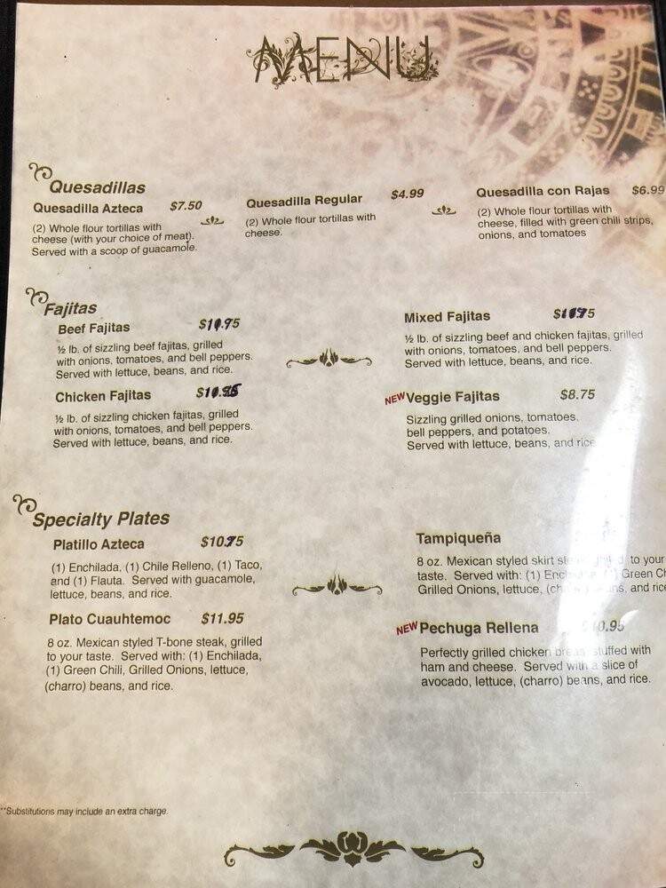 La Espiga De Oro - Clovis, NM menu_pic