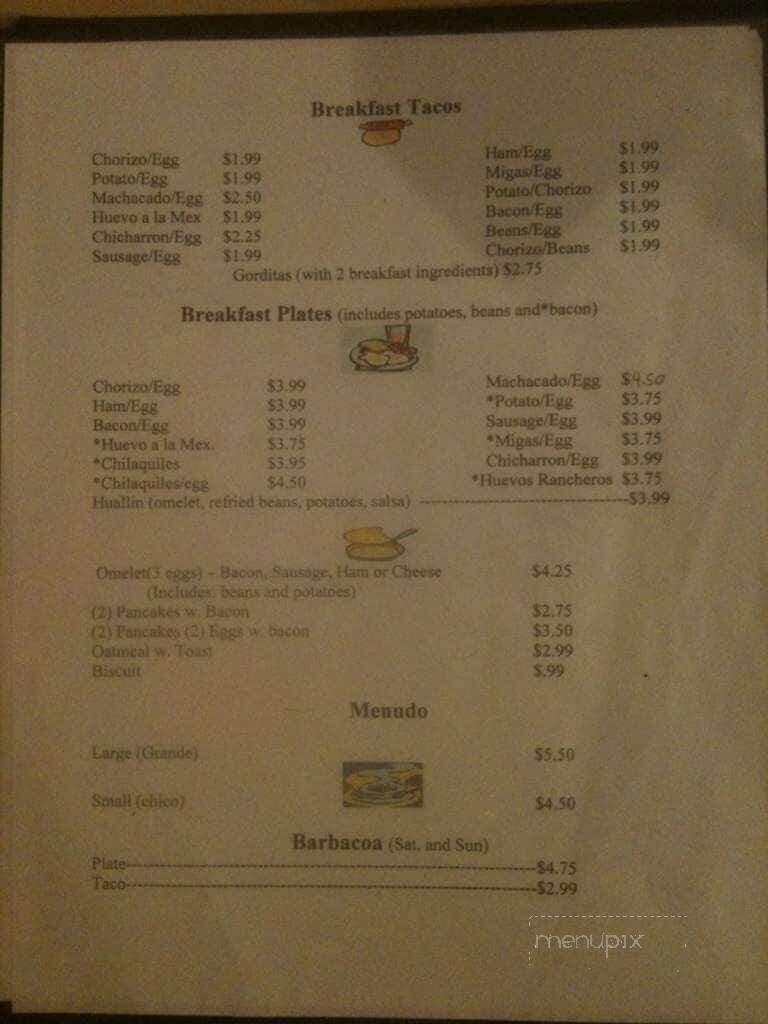 Cazuelas - San Benito, TX menu_pic