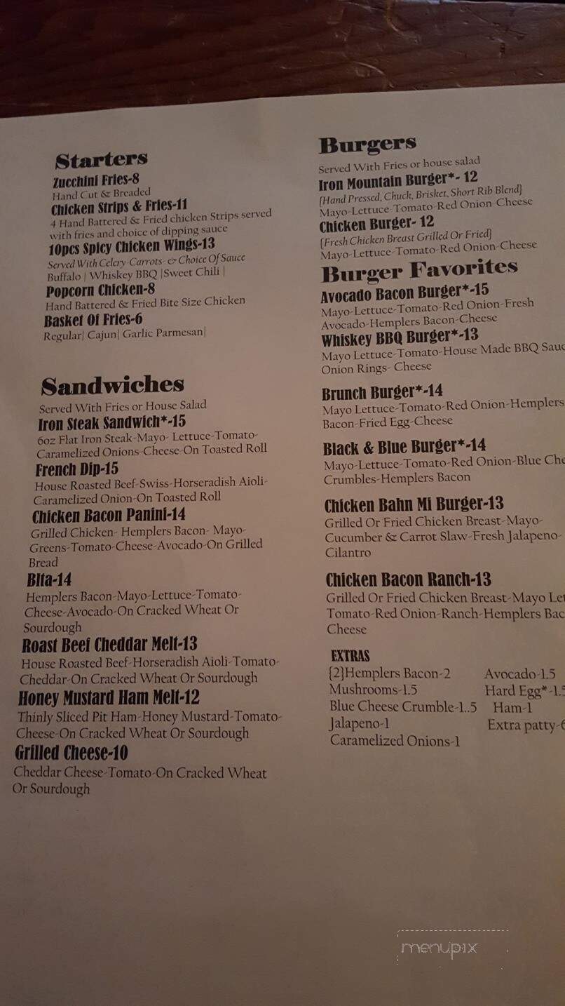 Iron Mountain Bar & Grill - Sedro-Woolley, WA menu_pic