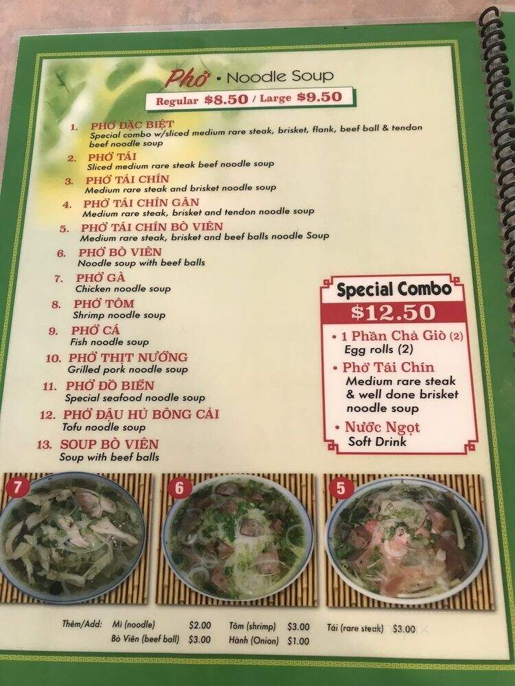 Pho 1 - Glendora, CA menu_pic