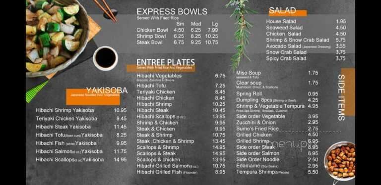 Sumo Sushi & Hibachi - Port Wentworth, GA menu_pic