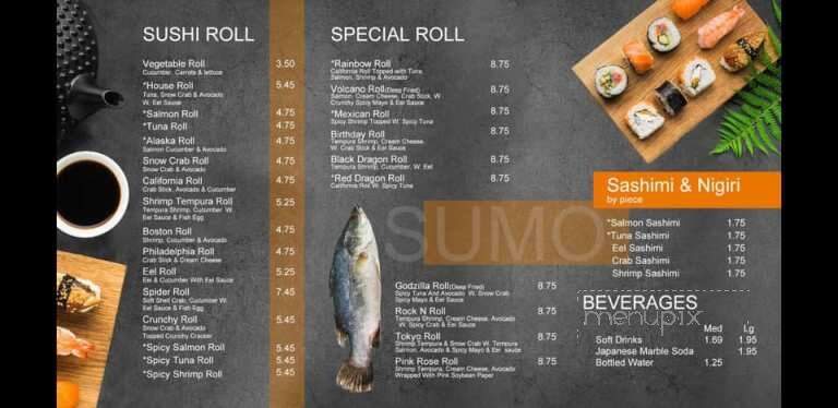 Sumo Sushi & Hibachi - Port Wentworth, GA menu_pic