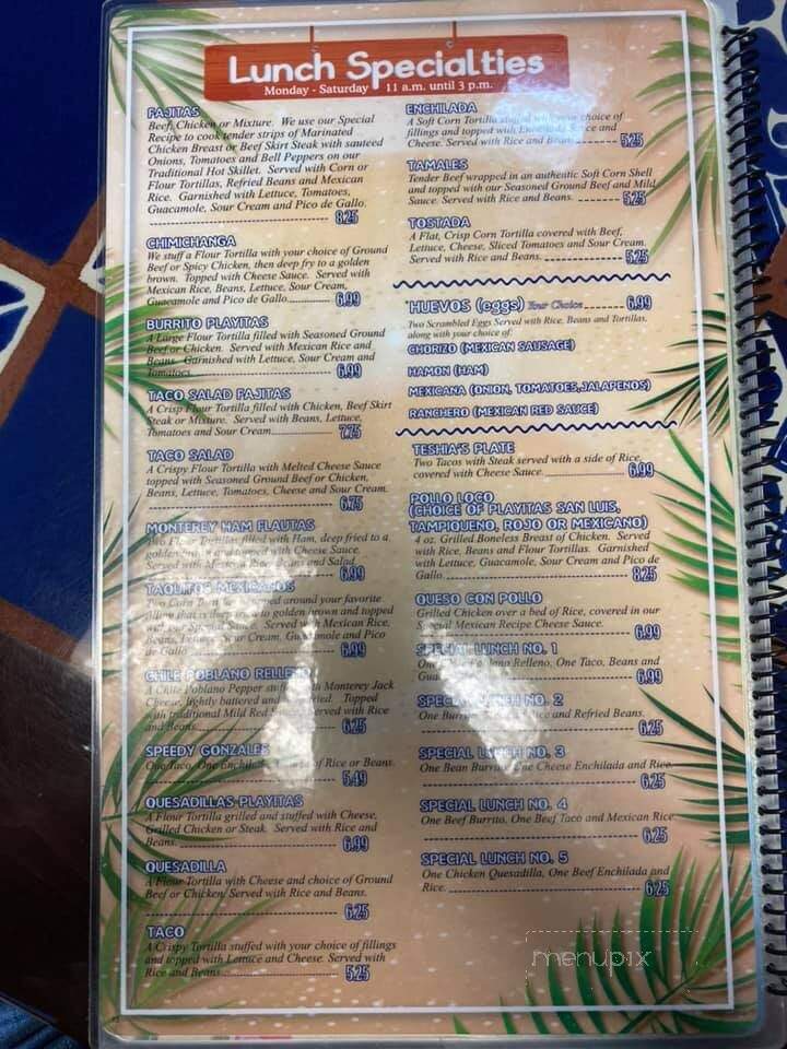 Las Playitas - Greers Ferry, AR menu_pic
