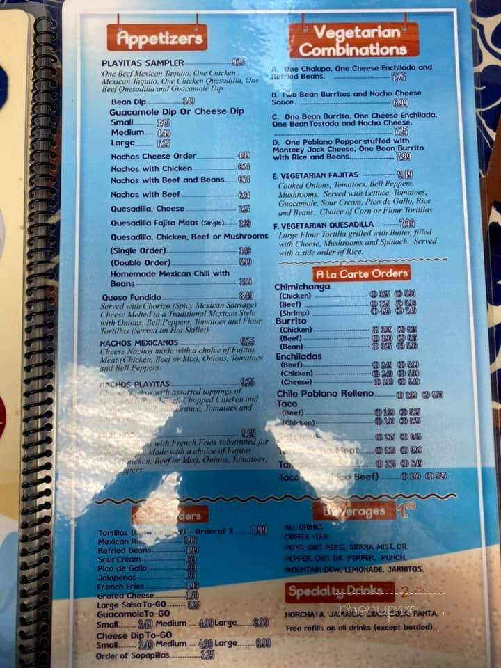 Las Playitas - Greers Ferry, AR menu_pic